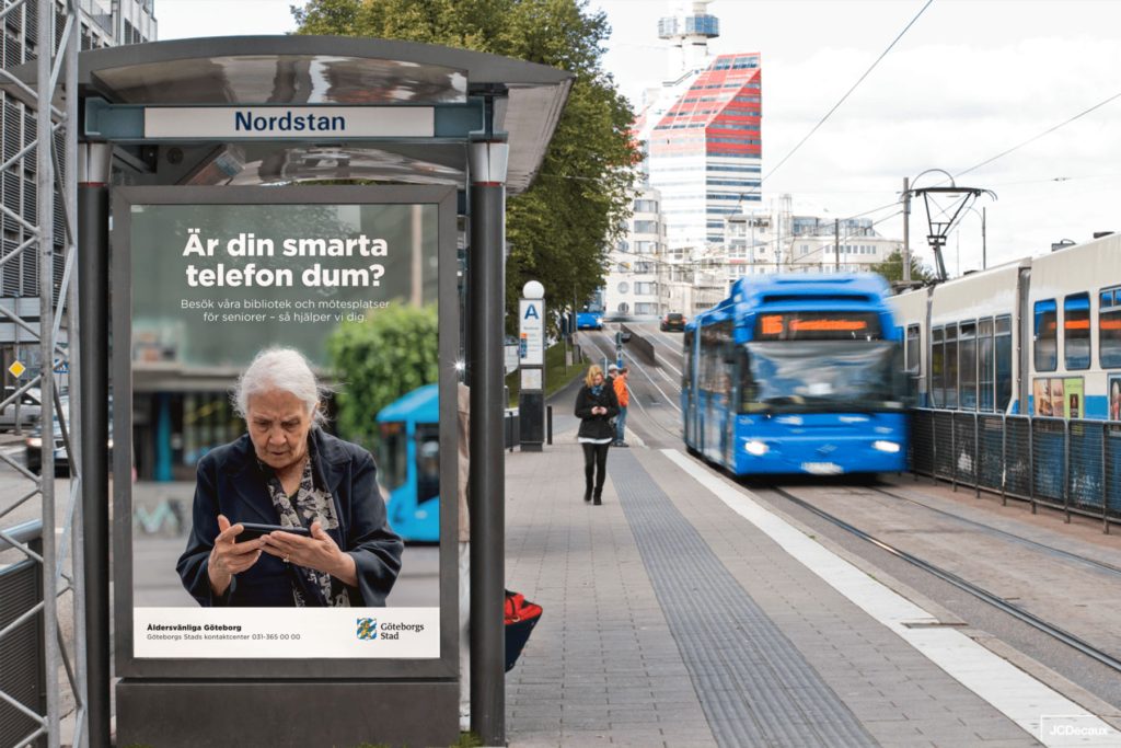 Stadsinfotavla i Göteborg.